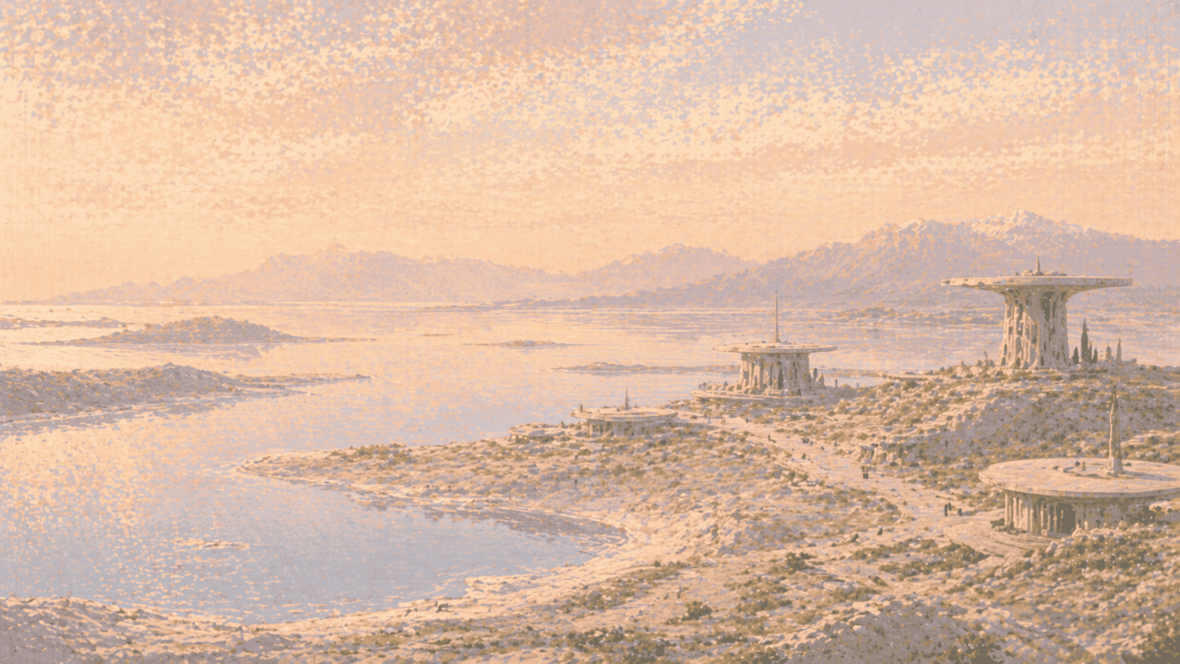 A tonal landscape used as the backdrop for IV. What replaces it.