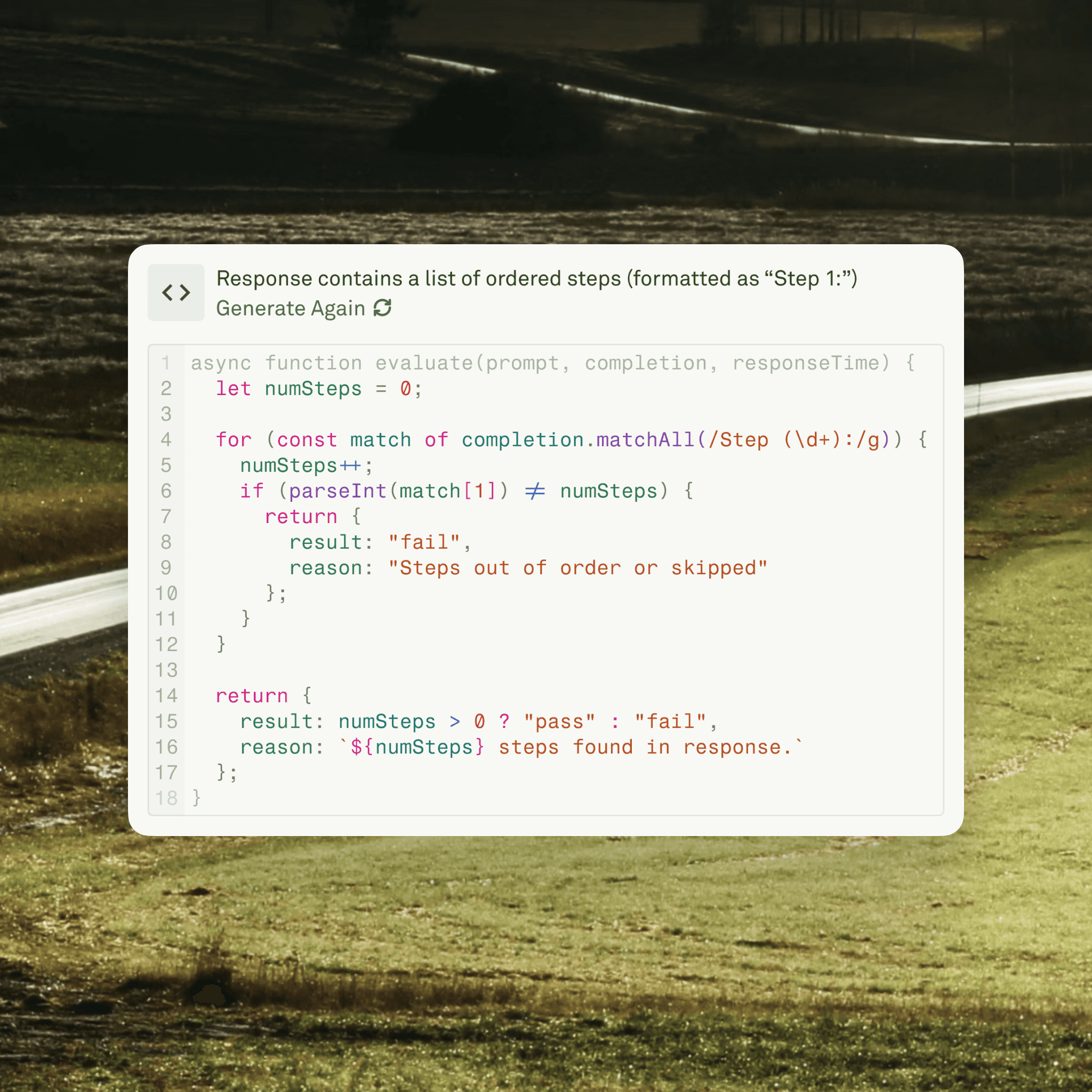 Generated Evaluation