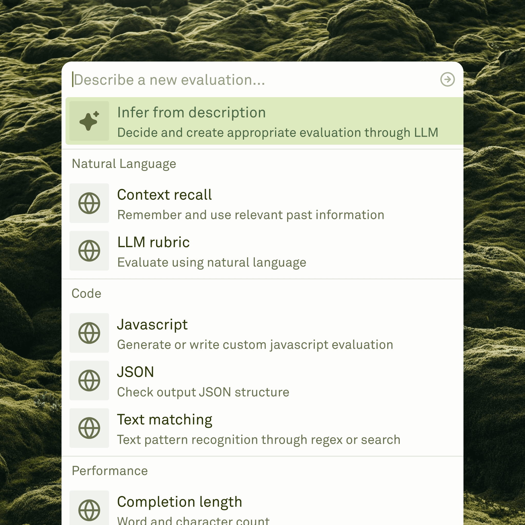 Full Suite of Evaluation